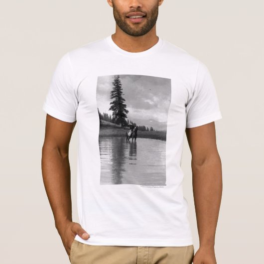 Cowboy in een vijver t-shirt (Voorkant)