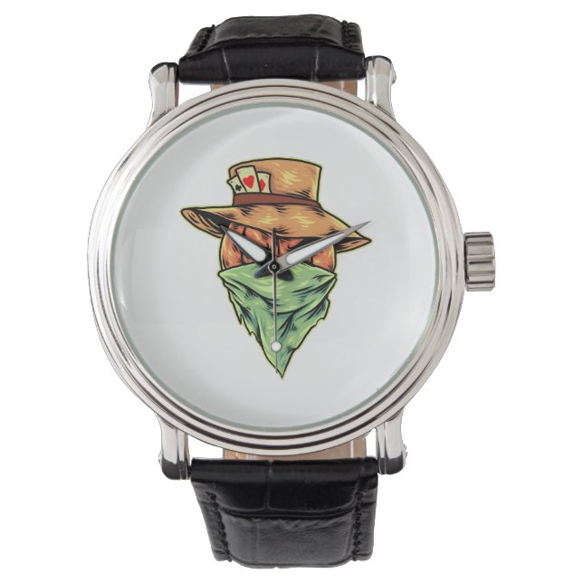 Cowboy in Halloween Horloge (Voorkant)