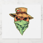 Cowboy in Halloween Sparkling Wijnetiket (Enkel label)