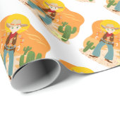 Cowboy in het westen cadeaupapier (Rol Hoek)