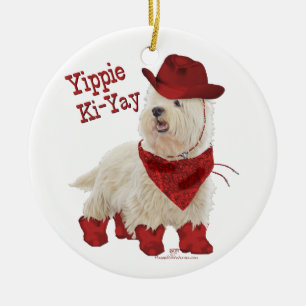 Cowboy in Laarzen Keramisch Ornament