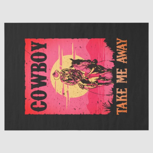 Cowboy in Love Tissue / Decoupage Papier (Voorkant)