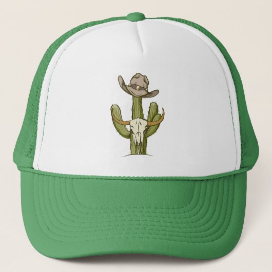 Cowboy in Westen Cactus Yeehaw Gift Ideeën Trucker Pet (Voorkant)