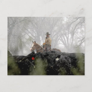 Cowboy in Winter Briefkaart