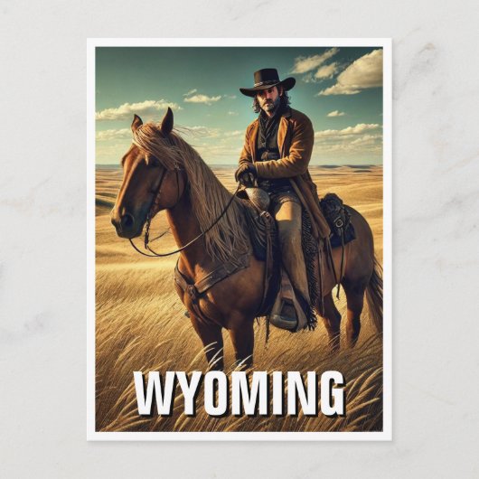 Cowboy in Wyoming Reissouvenir Briefkaart (Voorkant)