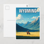 Cowboy in Wyoming Reizen Briefkaart (Voorkant / Achterkant)