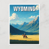 Cowboy in Wyoming Reizen Briefkaart (Voorkant)