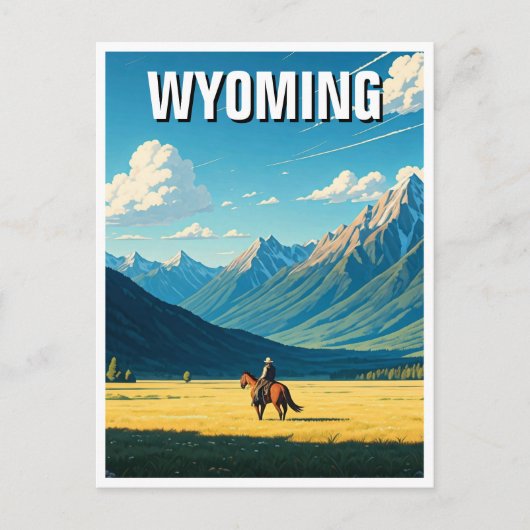 Cowboy in Wyoming Reizen Briefkaart (Voorkant)