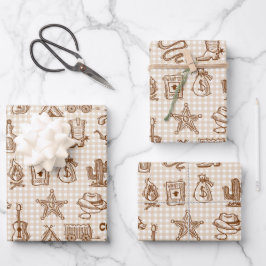 Cowboy Inpakpapier, Westers Rustiek Cadeaupapier