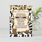 Cowboy Invitation Baby Boy Shower Oud Western Kaart (Staand voorkant)