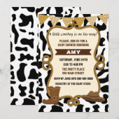 Cowboy Invitation Baby Boy Shower Oud Western Kaart (Voorkant / Achterkant)