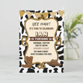 Cowboy Invitation Boy Birthday Old Western Kaart (Staand voorkant)