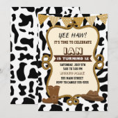 Cowboy Invitation Boy Birthday Old Western Kaart (Voorkant / Achterkant)