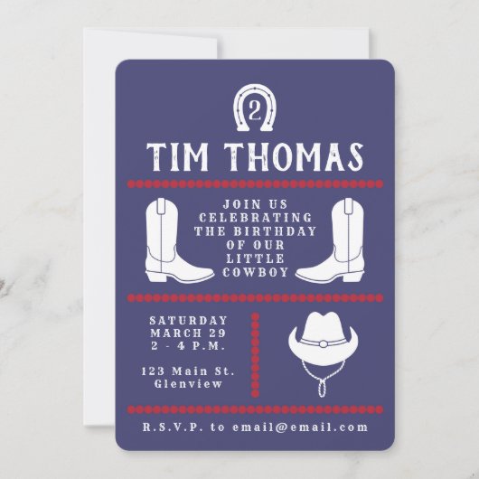 Cowboy Invitation Kaart (Voorkant)