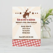 Cowboy Invitation Kids Verjaardagsfeest Western Ro Kaart (Staand voorkant)