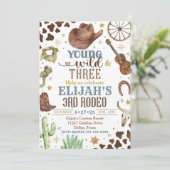 Cowboy Invitation, Young Wild en Drie, 3e Rodeo Kaart (Staand voorkant)