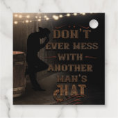 Cowboy is niet altijd minder met een ander Man Pet Bedankjes Labels (Achterkant)