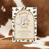 Cowboy Ivoren Laarzen & Bubbly Vrijgezellenfeest Kaart