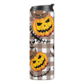 Cowboy Jack O' Lantern Halloween Pumpkin Thermosbeker (Gedraaid links)