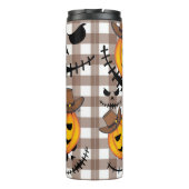 Cowboy Jack O' Lantern Halloween Pumpkin Thermosbeker (Achterkant)