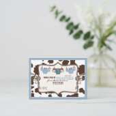 Cowboy jeans en goedkope luier Raffle Ticket Informatiekaartje (Staand voorkant)