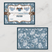 Cowboy jeans en goedkope luier Raffle Ticket Informatiekaartje (Voorkant / Achterkant)