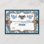 Cowboy jeans en goedkope luier Raffle Ticket Informatiekaartje (Voorkant)