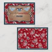 Cowboy jeans en goedkope luier Raffle Ticket Informatiekaartje (Voorkant / Achterkant)