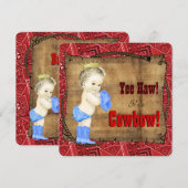 Cowboy Jongens Baby Shower Kaart (Voorkant / Achterkant)