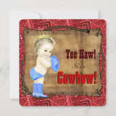 Cowboy Jongens Baby Shower Kaart (Voorkant)