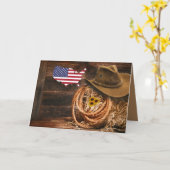 Cowboy Kaart (Gele Bloem)