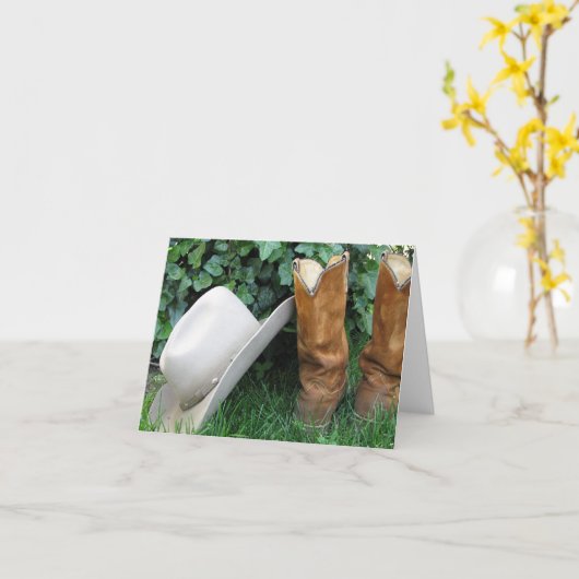 Cowboy Kaart (Gele Bloem)