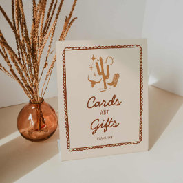 Cowboy Kaarten en geschenken Baby shower teken Reclamebord Met Voetstuk