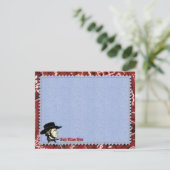 Cowboy-kaarten voor gepersonaliseerde platte notit kaart (Staand voorkant)