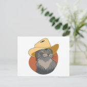 Cowboy Kat Briefkaart (Staand voorkant)