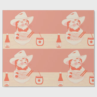 Cowboy Kat eet Ramen Cadeaupapier