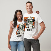Cowboy Kat met Pistool T-Shirt (Unisex)
