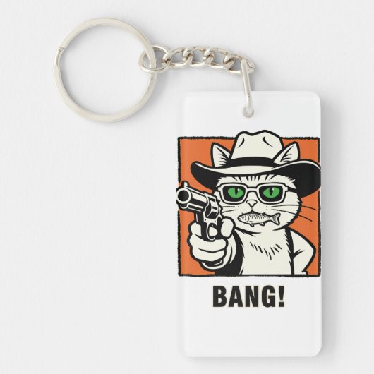 Cowboy Kat Sleutelhanger (Voorkant)