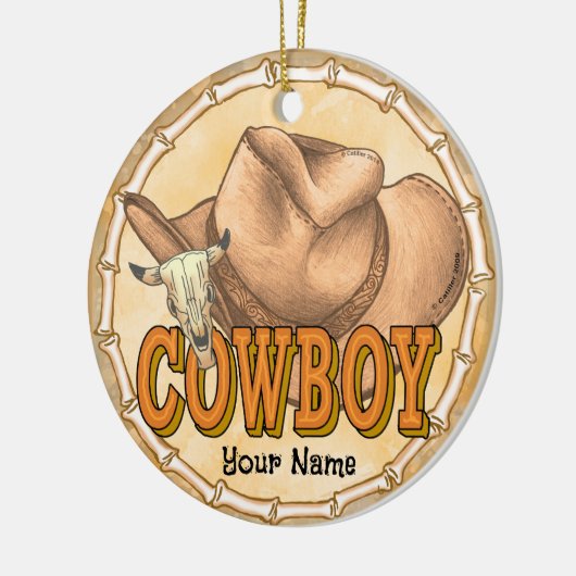 Cowboy Keramisch Ornament (Links)