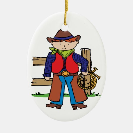Cowboy Keramisch Ornament (Voorkant)