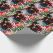 Cowboy kerst cadeaupapier (Hoek)