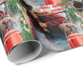 Cowboy kerst cadeaupapier (Rol Hoek)