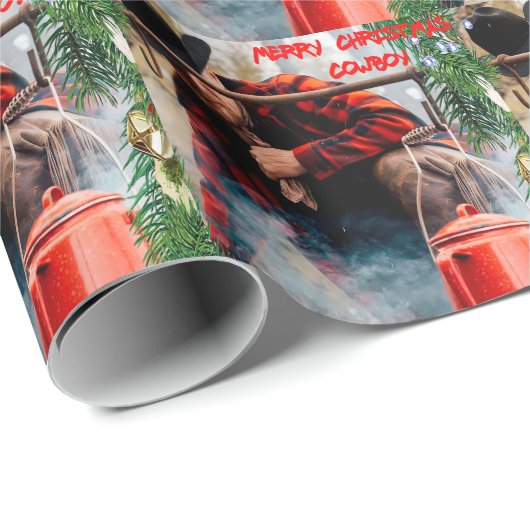 Cowboy kerst cadeaupapier (Rol Hoek)