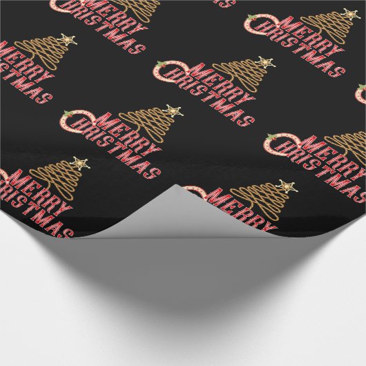 Cowboy kerst cadeaupapier (Hoek)
