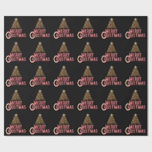 Cowboy kerst cadeaupapier (Vlak)