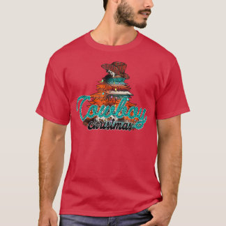 Cowboy kerst, cowboy kerstboom, Merry Chr T-shirt