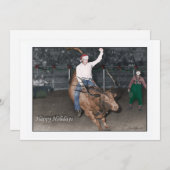 Cowboy kerst feestdagenkaart (Voorkant / Achterkant)