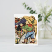 Cowboy kerst feestdagenkaart (Staand voorkant)