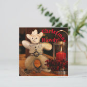 Cowboy Kerst Gingerbread Man Vakantie Kaart (Staand voorkant)