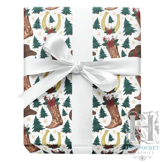 Cowboy Kerst Inpakpapier